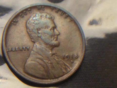 1918 D lincoln wheat,Double Die Ghosting,Double struck mint mark,Broadstruck Cover