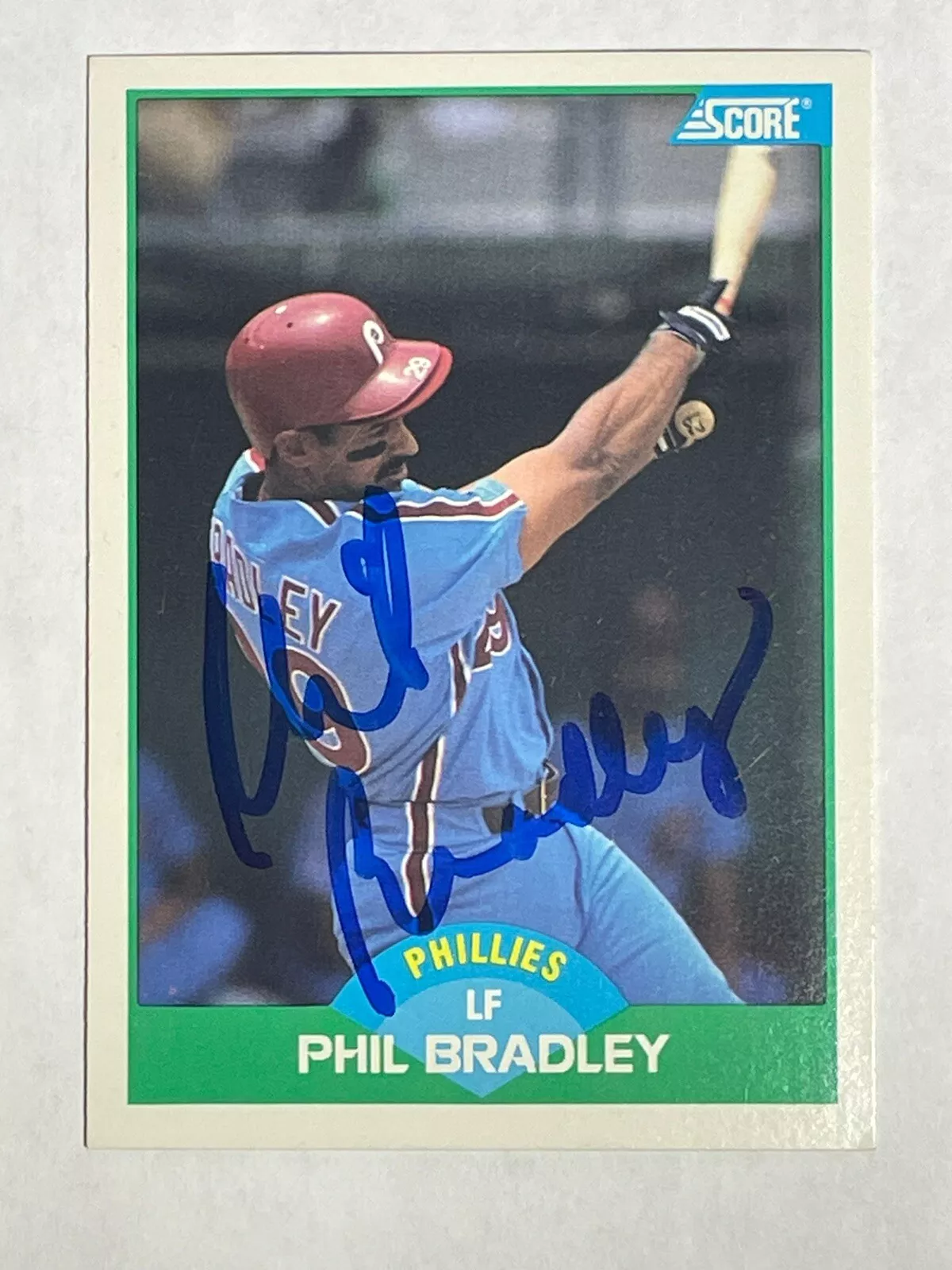 Phil Bradley Signed Autographed 1989 Score #79 Baseball Card