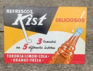 Vintage Tin Soda Sign Orange Kist Original Unusual - Picture 1 of 6