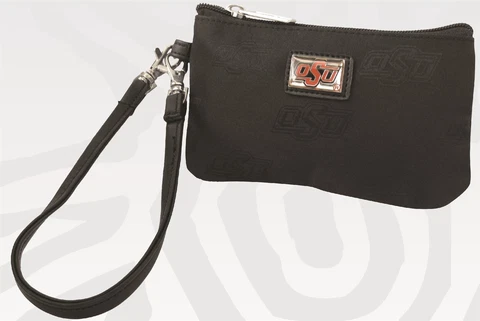 OKLAHOMA STATE  WRISTLET PURSE - LIMITED EDITION!! Microfiber OSU FABRIC! Cover