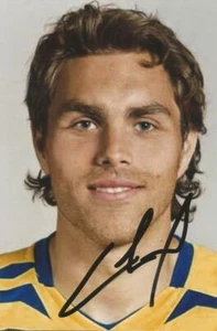 SWEDEN, BOLTON & NORWICH: JOHAN ELMANDER SIGNED 6x4 PORTRAIT PHOTO+COA - Picture 1 of 1