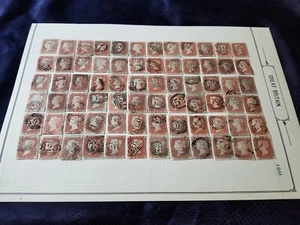 Großbritannien Set 1841 Penny rote Briefmarken - O/A bis T/L komplett - R43 - Bild 1 von 1