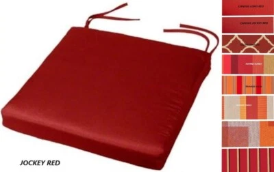 2" Sunbrella Custom Outdoor Dining Chair Pad Cushion with ties, RED - Image 1 of 4