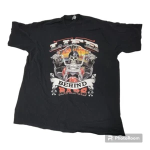 Life Behind Bars Herren 2XL schwarz T-Shirt Motorrad Totenkopf Skelett Rock Ride Vintage - Bild 1 von 9