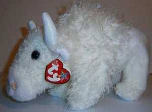 TY 2000 BEANIE BUDDY  ~ ROAM  ~   THE WHITE BULL    - RETIRED -NMWT. W.CAN.TUSH - Picture 1 of 5