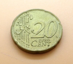 Germany D 2002 Rare 20 Cent Euro Brass Coin - Brandenburg Gate - Circulated - Picture 1 of 2