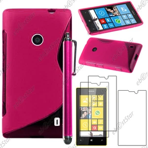 Housse Etui Coque Silicone S-line Rose Nokia Lumia 520 + Stylet + 3 Film écran - Photo 1 sur 1