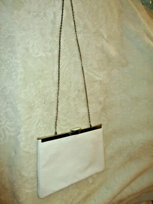 Etra~Cuero Genuino~Color Huevo~Cartera de Vestir~Bolso de Mano~Marco Italiano Foto 1 de 4