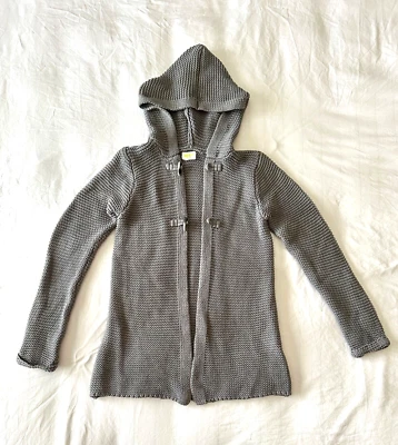 Crazy 8 连帽针织毛衣开衫,女孩,灰色,双扣,XL(14) — 第 1/4 张图片