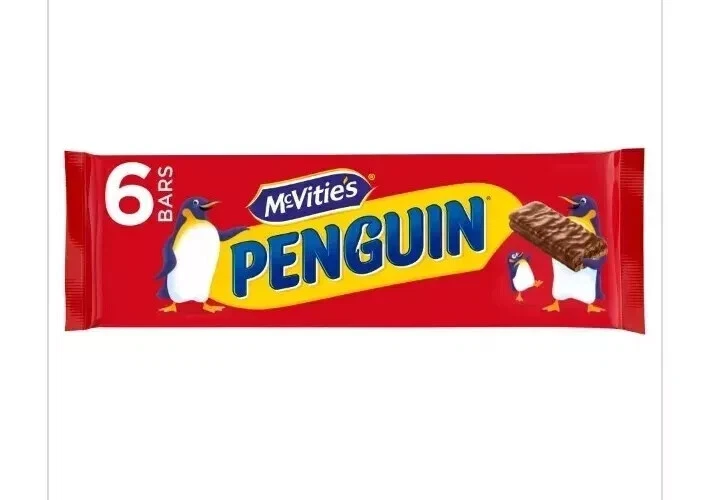 McVitie's Penguin Chocolate Biscuit Bars 6 Pack (147.6g) X 12 Gift For Easter - Image 1 of 1