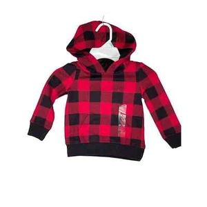 Ideology Unisex Little Kids Buffalo Plaid Hoodie, red black, 2T-3T - Picture 1 of 7