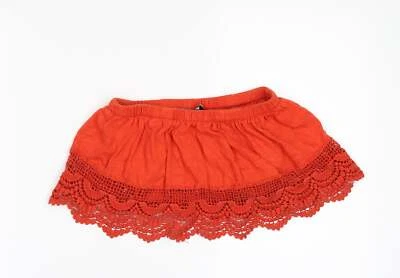 Primark Womens Orange Cotton Blend Cropped T-Shirt Size 8 - Image 1 of 4