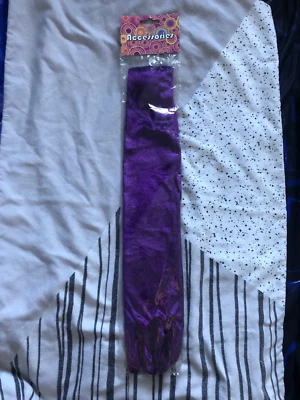 Guantes de Terciopelo Púrpura Elegante Vestido Accesorio Cosplay Adulto Carnaval 20" Halloween Foto 1 de 4