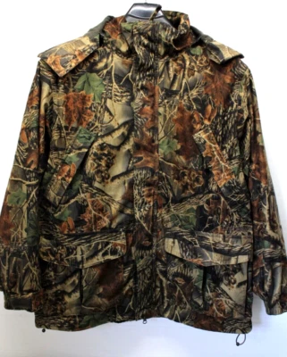 HERTER'S SECLUSION 3D CAMOUFLAGE   HOODED HUNTING SHELL JACKET  MEN'S LARGE REG - Image 1 of 4