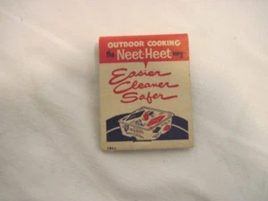 VINTAGE NEET-HEET CHARCOAL BRIQUETS SAFTEY MATCHBOOK MATCHES ADVERTISING - Picture 1 of 3