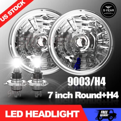 7" LED Lights Round Headlights For Suzuki Samurai SJ410 Wrangler Lada Niva 4X4 Foto 1 de 4