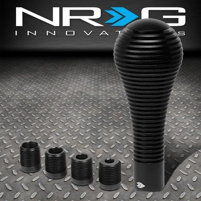 NRG SK-701BK 45MM T6061 HEAT SINK BUBBLE HEAD SHORT SHIFT KNOB+ADAPTER BLACK - Image 1 of 4