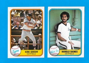 (2) 1981 Fleer Rookie Cards - #481 Kirk Gibson & #346 Harold Baines HOF RC - NM - Picture 1 of 2