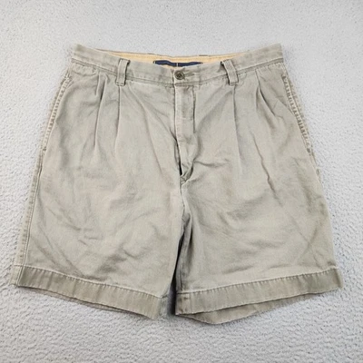 Шорты мужские Nautica Chino 34 классический крой плиссированные карманы повседневные Y2K для гольфа опрятные - Изображение 1 из 4