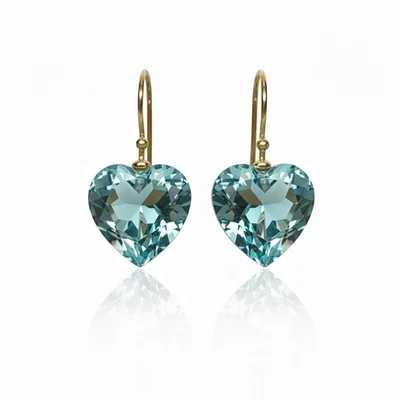 Blauer Topas Herz Ohrringe 925 Sterling Silber Ohrringe Handgemachter Schmuck - Bild 1 von 2