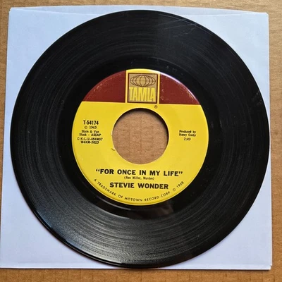 STEVIE WONDER For Once In My Life TAMLA 45 7" Record Vinyl Records - Image 1 of 2