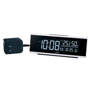Seiko Clock DL307W Series C3 Alarm Clock, Radio-Controlled, Digital, AC-Powered, - Picture 1 of 4