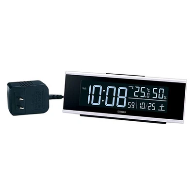 Seiko Clock DL307W Series C3 Alarm Clock, Radio-Controlled, Digital, AC-Powered, - Image 1 of 4