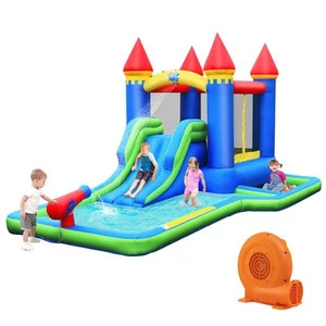 Inflatable Castle Bouncer Bounce House Slide Water Park BallPit w/ 550W Blower - Picture 1 of 8