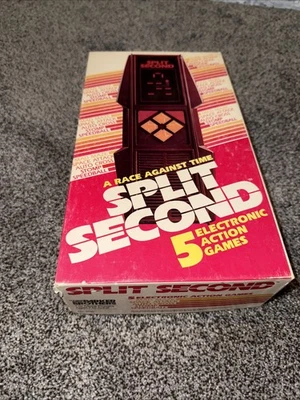 Vintage 1980's SPLIT SECOND Videogame Eletrônico Portátil Arcade por Parker Bros - Imagem 1 de 4