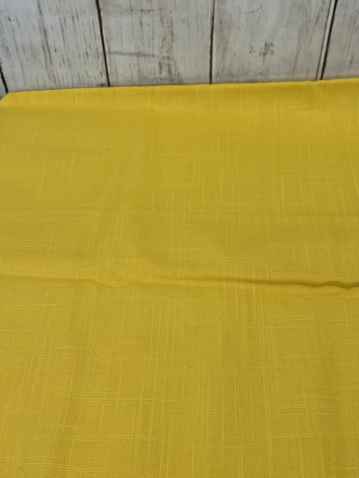 Bright Yellow Polyester Fabric 2/3 yards 58" Wide Unbranded Linen Look Textured - Image 1 of 4