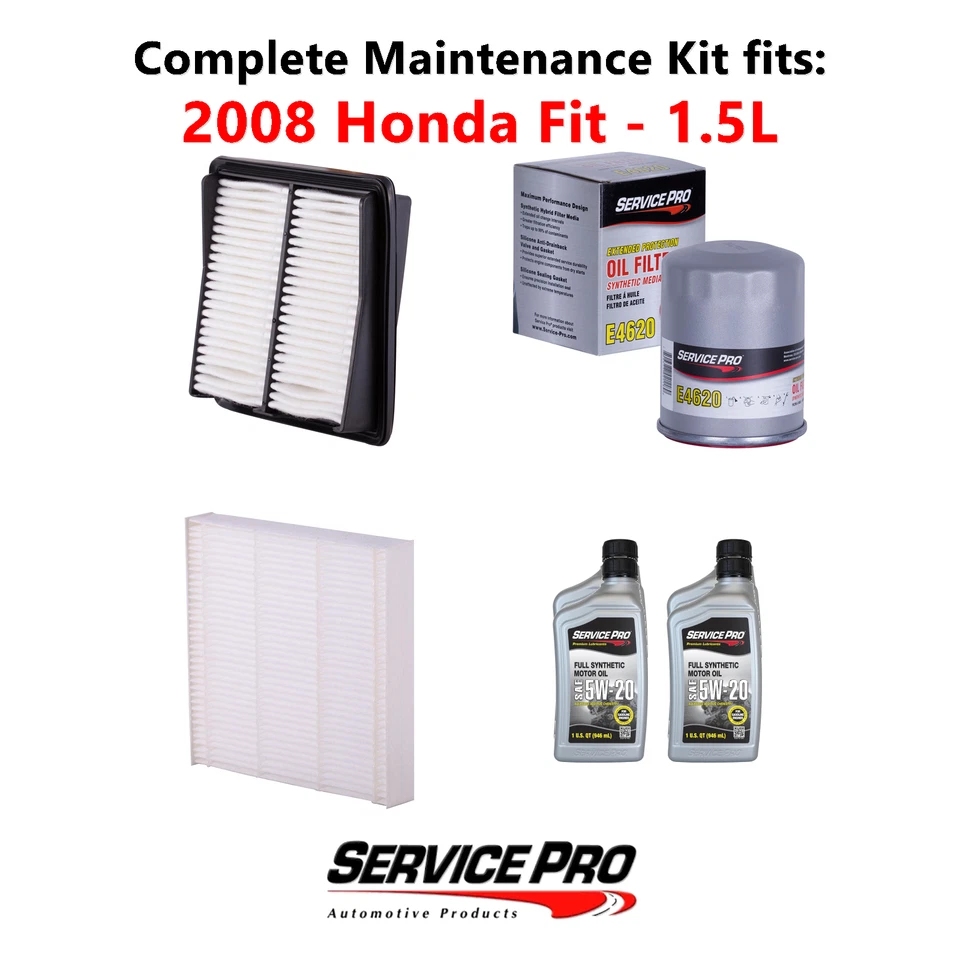 2008 Honda Fit 1.5L Complete Oil, Air & Cabin Filter Kit (5W-20) Foto 1 de 4