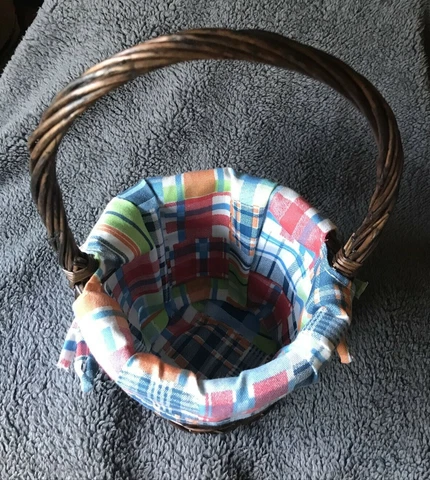 Dark Brown Wicker Basket with Cloth Lining Easter/Halloween Cover