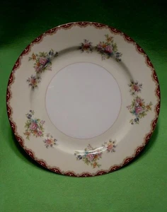 Vintage MEITO CHINA NSP China porcelain plate w/ colorful flowers & elegant trim - Picture 1 of 7