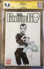 FRANK MILLER ORIGINAL Sketch Art CGC 9.6 PUNISHER Signed Dark Knight Batman