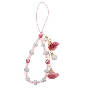 1PC Non-slip Phone Lanyards Crystal Beads Flower Hand Wrist Strap Short String - Picture 1 of 12