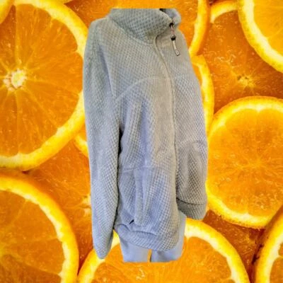 Chaqueta gris acolchada polar Free Country cremallera completa talla XL Foto 1 de 4