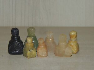 Chinese set of 7 old miniature stone bottles for oils and perfumes