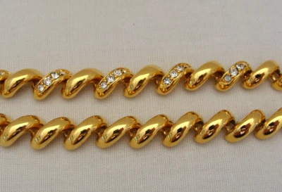 Juego de 2 pulseras de eslabones Joan Rivers tono dorado San Marco 1 con pedrería Foto 1 de 4