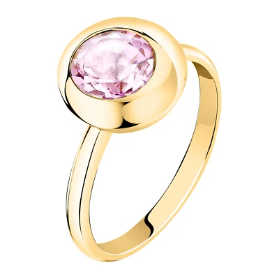 Anello donna gioielli Morellato linea Tesori Eterni argento pvd oro quarzo rosa - Immagine 1 di 4