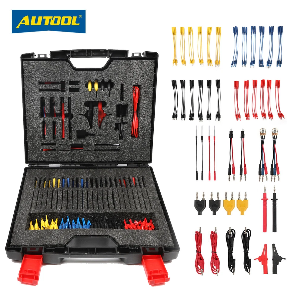 92 tlg Messleitungen KFZ Multimeter Prüfkabel Prüfspitzen Messkabel Diagnosekabe - Bild 1 von 1