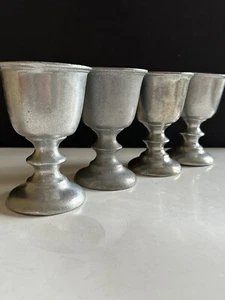 Wilton ARMETALE PLOUGH Tavern Goblets Set of 4 USA 5” Vintage - Picture 1 of 24