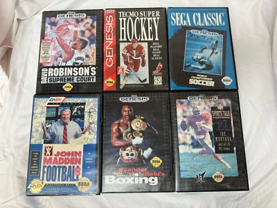 Genesis 6-Pak(Sega Genesis 1995) Tecmo Super Hockey and More! All Games Pictured - Image 1 of 4