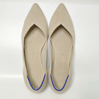 ROTHYS The Point Ballet Flats Knit Stretchy Pointed Toe Ecru Wear To Work Sz 7