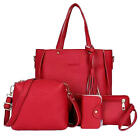 4PCS/Set Women Lady Leather Shoulder Bag Handbag Satchel Clutch Coin Purse Lot