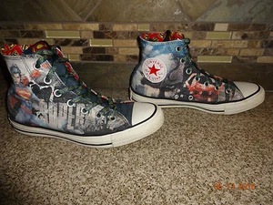 Converse All Star "SUPERMAN" Sz Mens 6 Womens 8 Hi-Top Faded Look Shoes - Picture 1 of 6