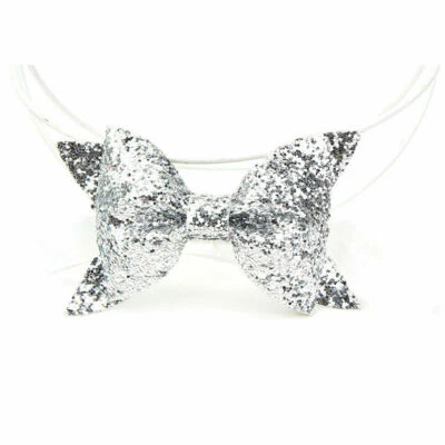 Diadema elástica con moño brillo lentejuelas moda bebé niña pequeña diadema para el cabello  Foto 1 de 4