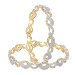 Gold Plated Bangle Set Jewellery for Women & Girl Set of 2 - Picture 1 of 13