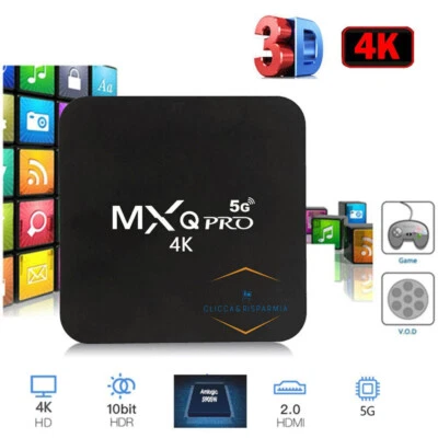 Android Tv Box Internet Smart Tv 16 gb Mxq Pro 4k 8+128 GB Android 11.1 - Immagine 1 di 4
