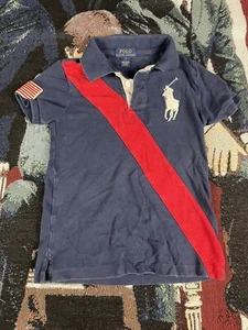 Polo Ralph Lauren Polo Shirt USA Flag Youth Kids Boys Size 7 Big Pony - Picture 1 of 6