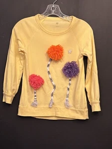 The Lorax Truffula Trees Custom Handmade Sweatshirt Gap Yellow Girls Medium 8 C9 - Picture 1 of 4